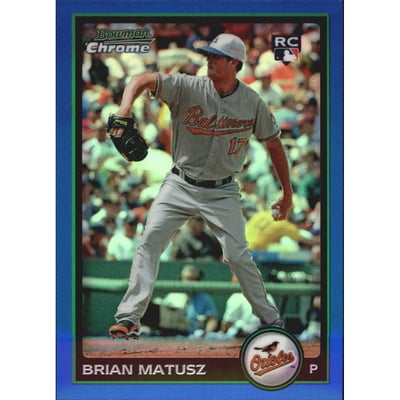 2010 Bowman Chrome Blue Refractors #185 Brian Matusz