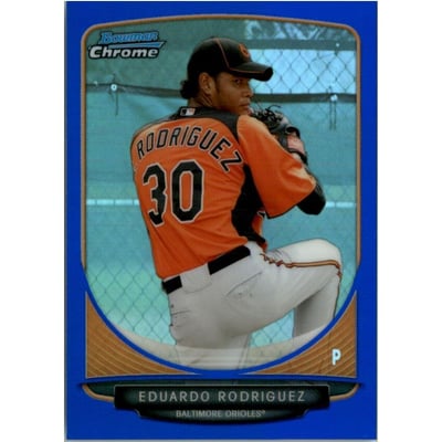 2013 Bowman Chrome Mini Blue Refractors #80 Eduardo Rodriguez