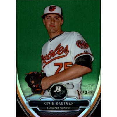 2013 Bowman Platinum Chrome Prospects Green Refractors #BPCP30 Kevin Gausman