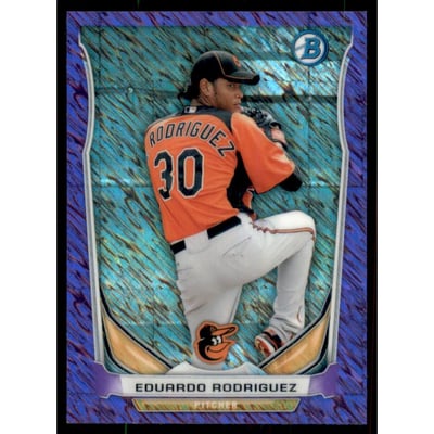 2014 Bowman Chrome Bowman Scout Top 5 Mini Purple Refractors #BMBO2 Eduardo Rodriguez