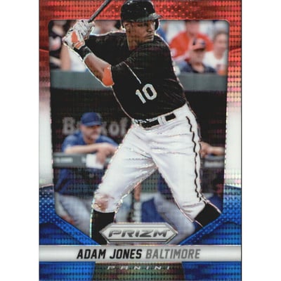 2014 Panini Prizm Prizms Red White and Blue Pulsar #56 Adam Jones