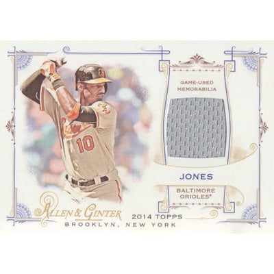 2014 Topps Allen and Ginter Relics #FRBAJ Adam Jones B