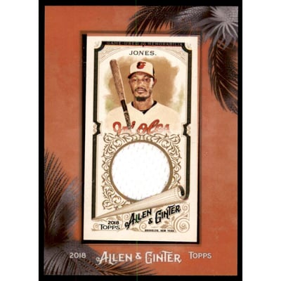 2018 Topps Allen and Ginter Mini Framed Relics #MFRAJ Adam Jones