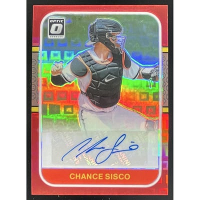 2021 Donruss Optic Retro 1987 Pandora Red #RS87-CS Chance Sisco Auto /8