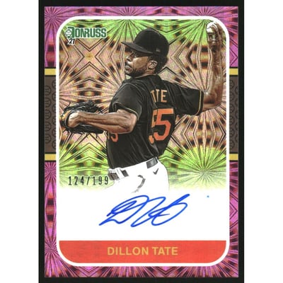 2021 Donruss Retro '87 Signatures Pink Fireworks #35 Dillon Tate/199