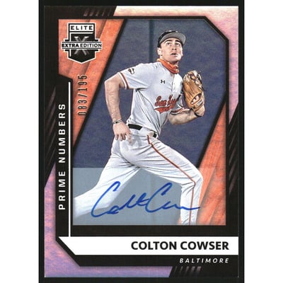 2021 Elite Extra Edition Signatures Prime Numbers A #5 Colton Cowser/195