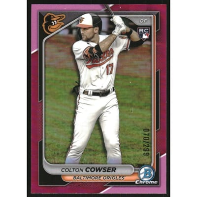 2024 Bowman Chrome Fuchsia Refractors #33 Colton Cowser