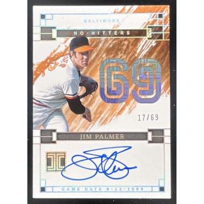 2024 Panini Impeccable No-Hitters Signatures #NHS-Japanese Jim Palmer Auto /69