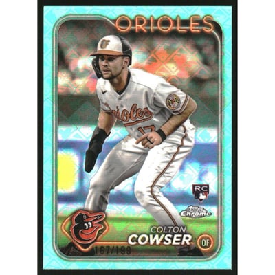 2024 Topps Chrome Logofractor Aqua Refractors #278 Colton Cowser