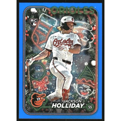 2024 Topps Holiday Metallic Blue Glitter #H50 Jackson Holliday