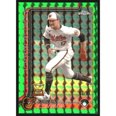 2025 Topps Chrome Green Geometric Refractors #44 Colton Cowser
