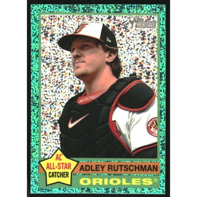 2025 Topps Heritage Chrome Aqua Sparkle Refractors #294 Adley Rutschman