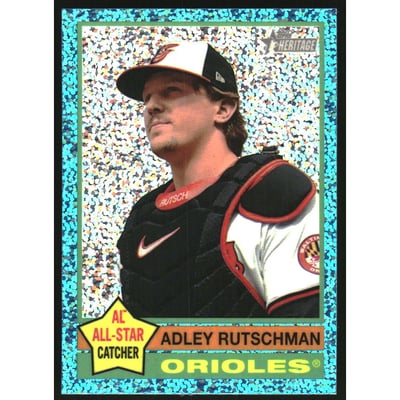 2025 Topps Heritage Chrome Light Blue Sparkle Refractors #294 Adley Rutschman