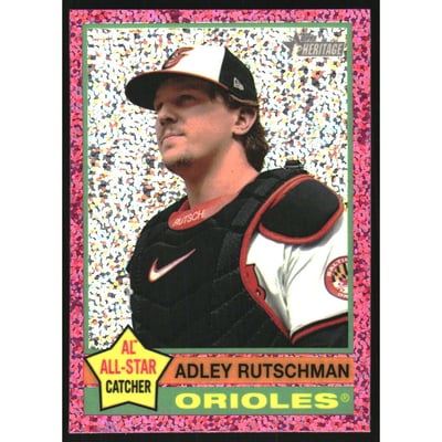 2025 Topps Heritage Chrome Pink Sparkle Refractors #294 Adley Rutschman