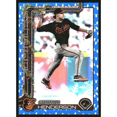 2025 Topps Holiday Metallic Blue Lights #H18 Gunnar Henderson