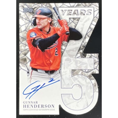 2026 Topps 75 Years of Topps Die-Cut #75YA-GH Gunnar Henderson SP Auto /75