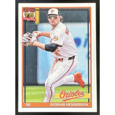2026 Topps Series 1 1991 Topps The Real One #T91-49 Gunnar Henderson /91