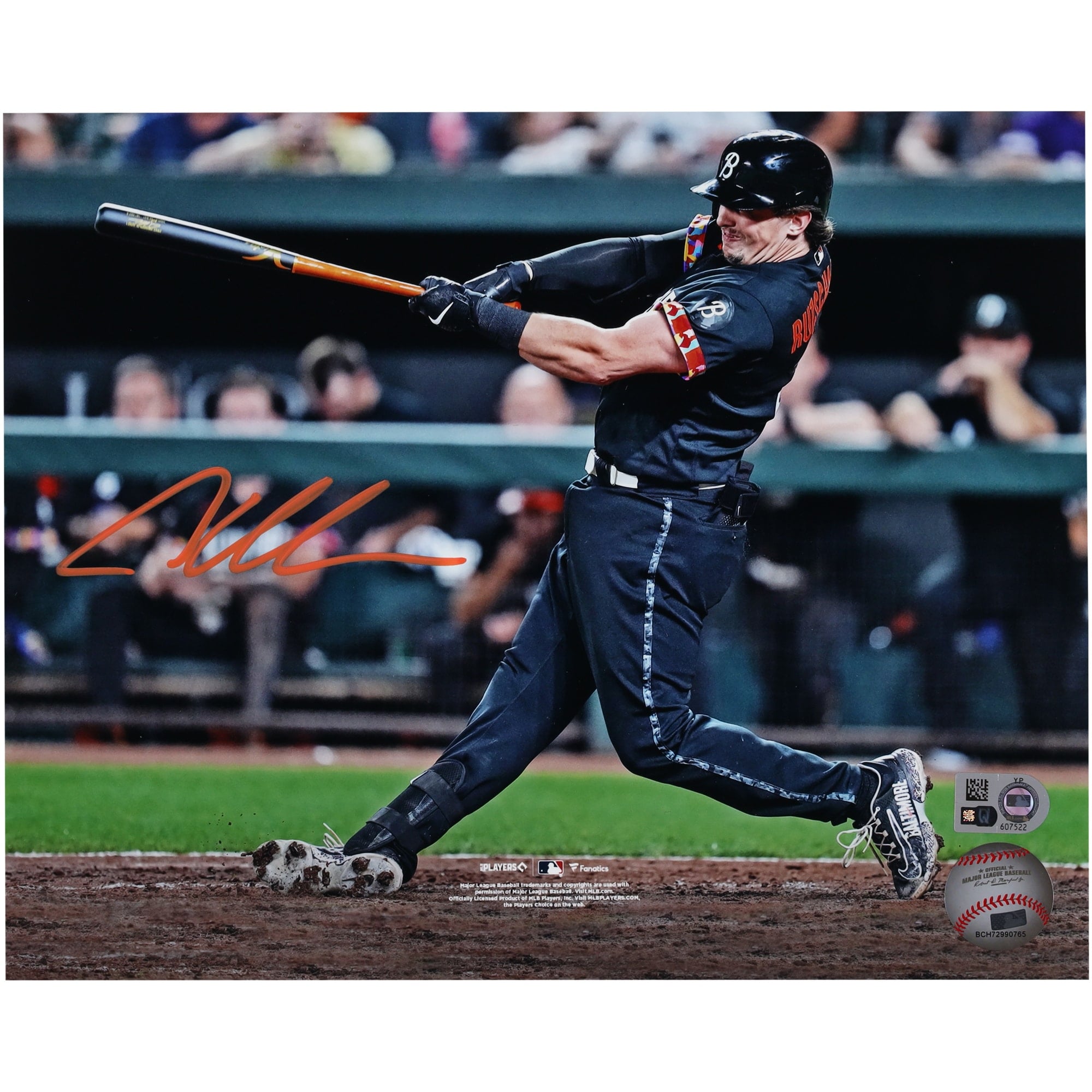 Adley Rutschman Baltimore Orioles Autographed 8" x 10" City Connect Jersey Swing Photograph