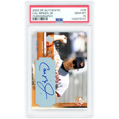 Cal Ripken Jr. Baltimore Orioles Autographed 2003 Upper Deck SP Authentic Chirography #CR #60/250 PSA Authenticated 10 Card