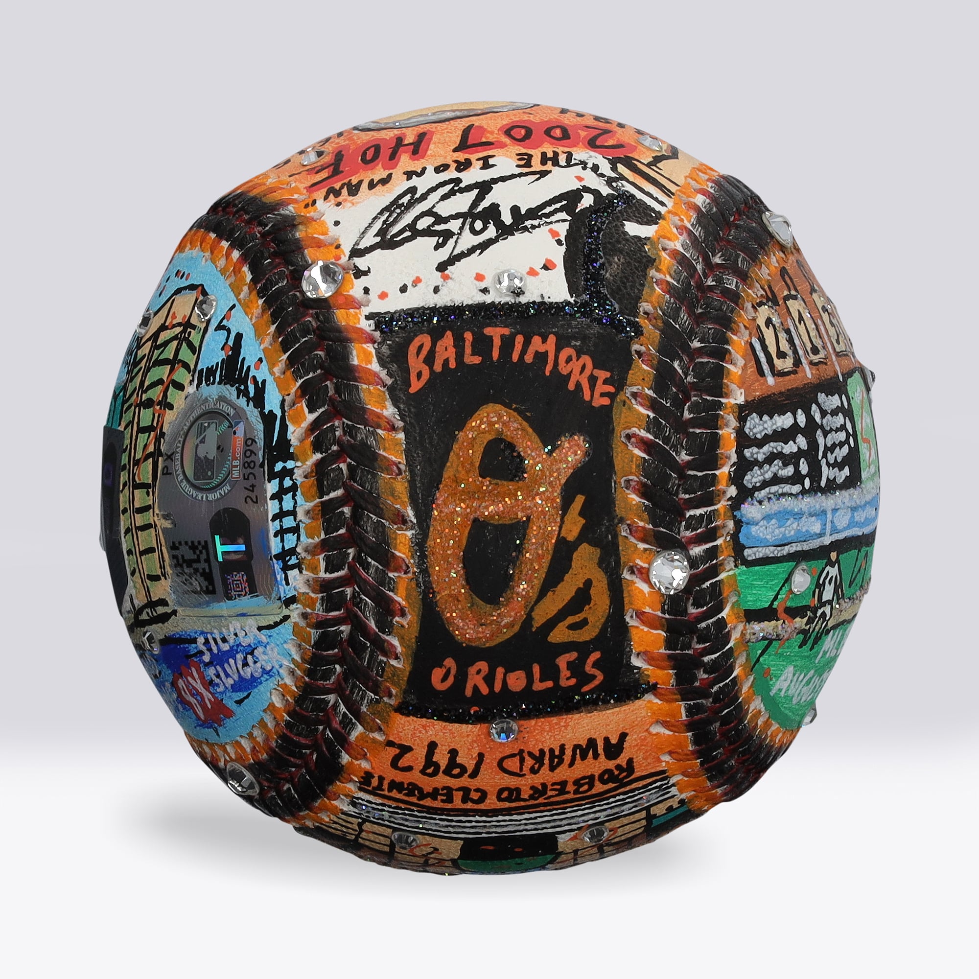 Cal Ripken Jr. Baltimore Orioles Autographed Baseball with "HOF 2007" Inscription - Art by Charles Fazzino - NF70446025