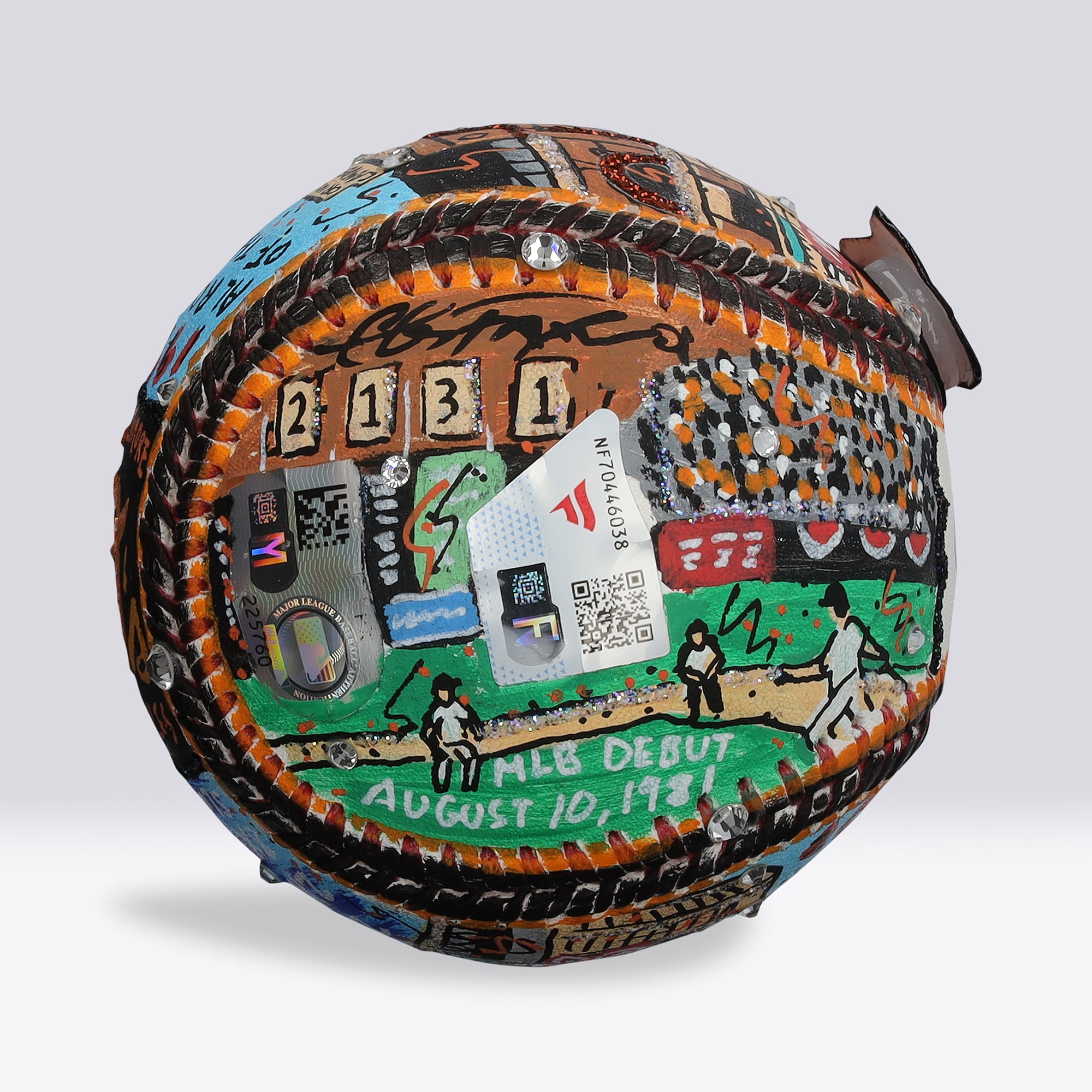 Cal Ripken Jr. Baltimore Orioles Autographed Baseball with "Ironman" Inscription - Art by Charles Fazzino - NF70446038
