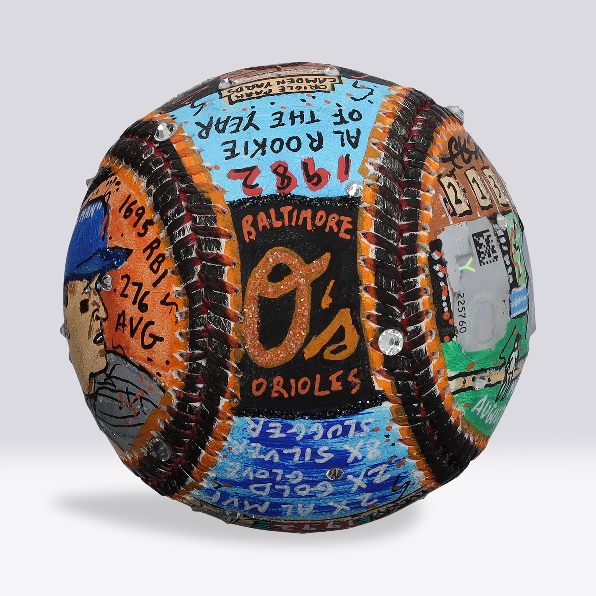 Cal Ripken Jr. Baltimore Orioles Autographed Baseball with "Ironman" Inscription - Art by Charles Fazzino - NF70446038