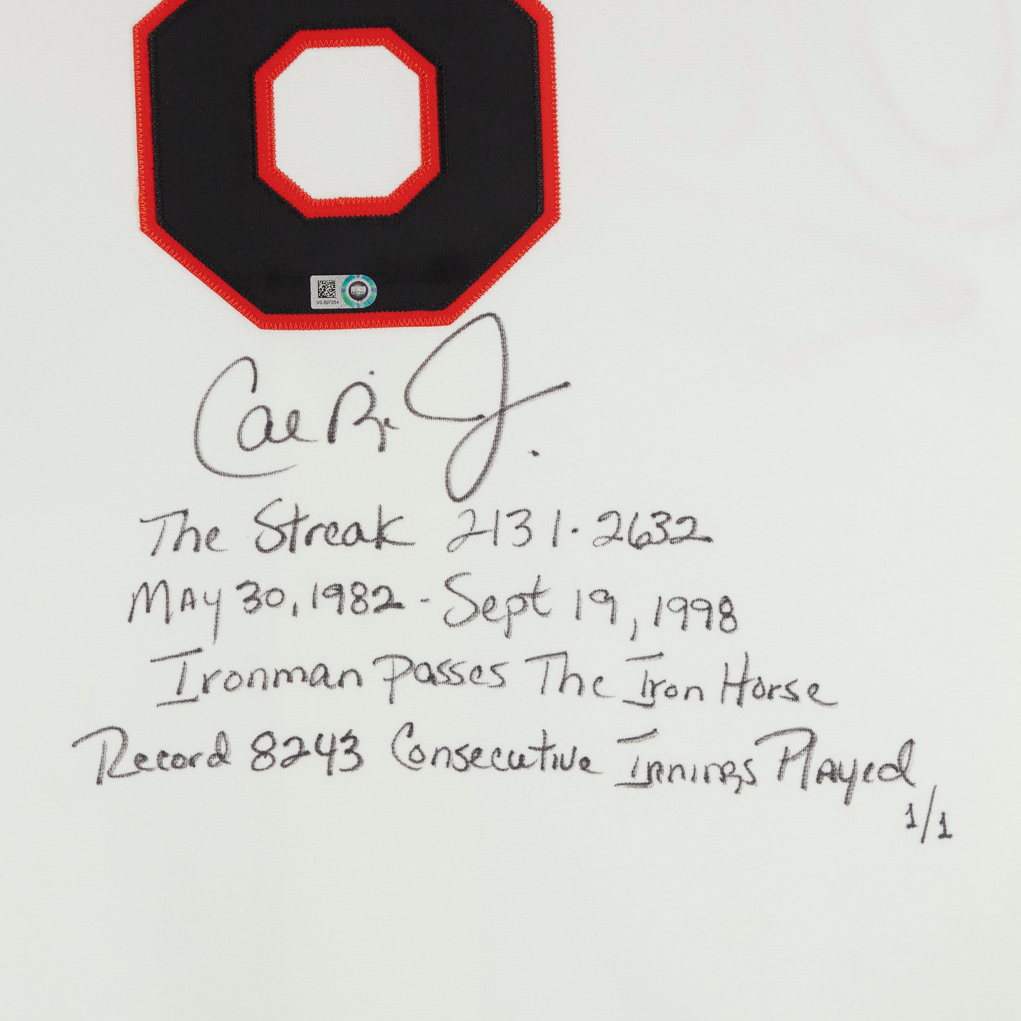 Cal Ripken Jr. Baltimore Orioles Autographed White 2001 Mitchell