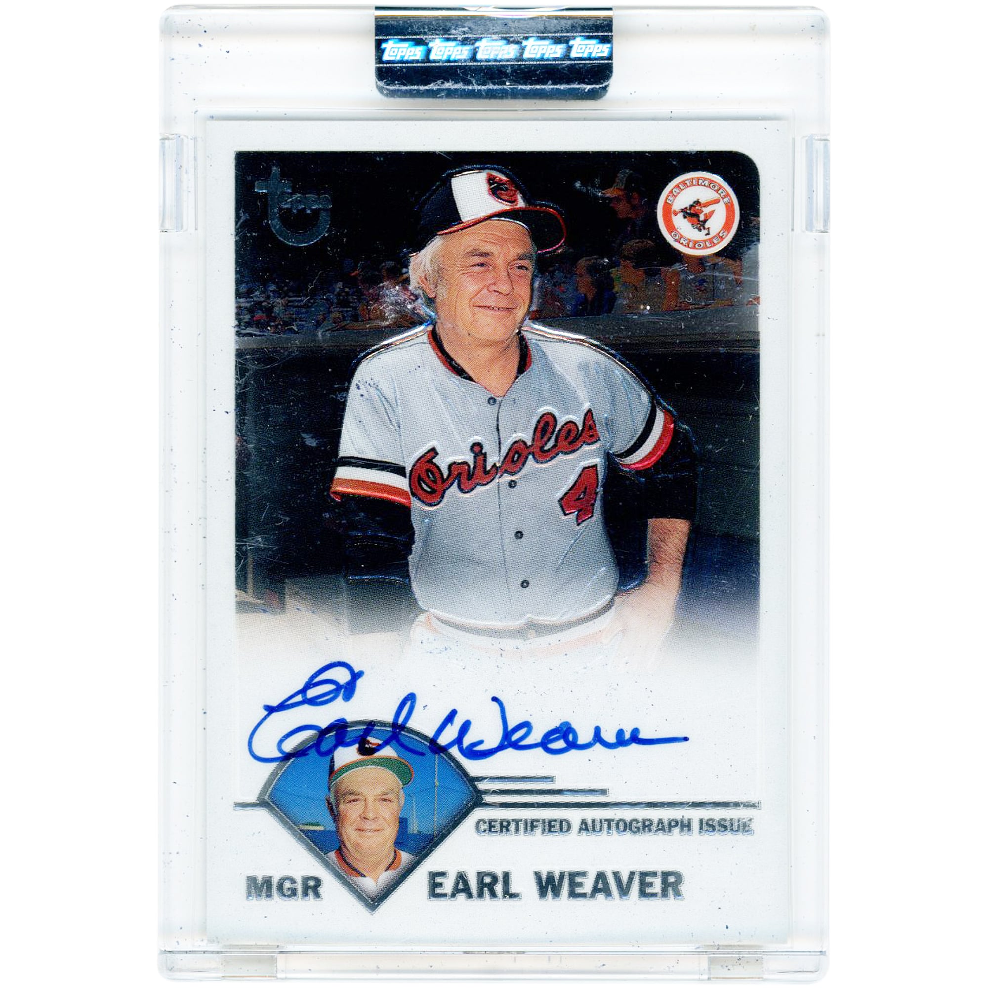 Carte autographiée Earl Weaver des Orioles de Baltimore, collection Topps Retired Signatures 2003, numéro TA-EW