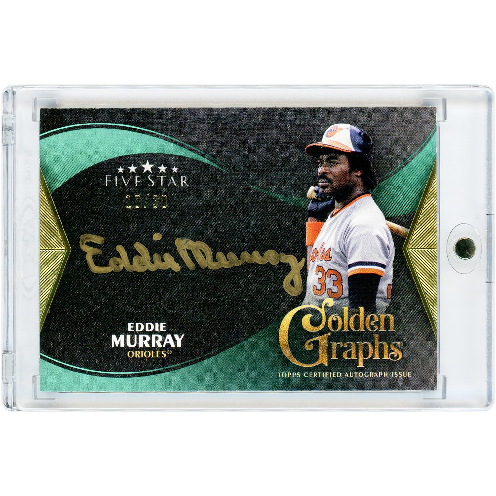 Carte autographiée Eddie Murray des Orioles de Baltimore 2024 Topps Five Star Golden Graphs #GG-EM #18/30