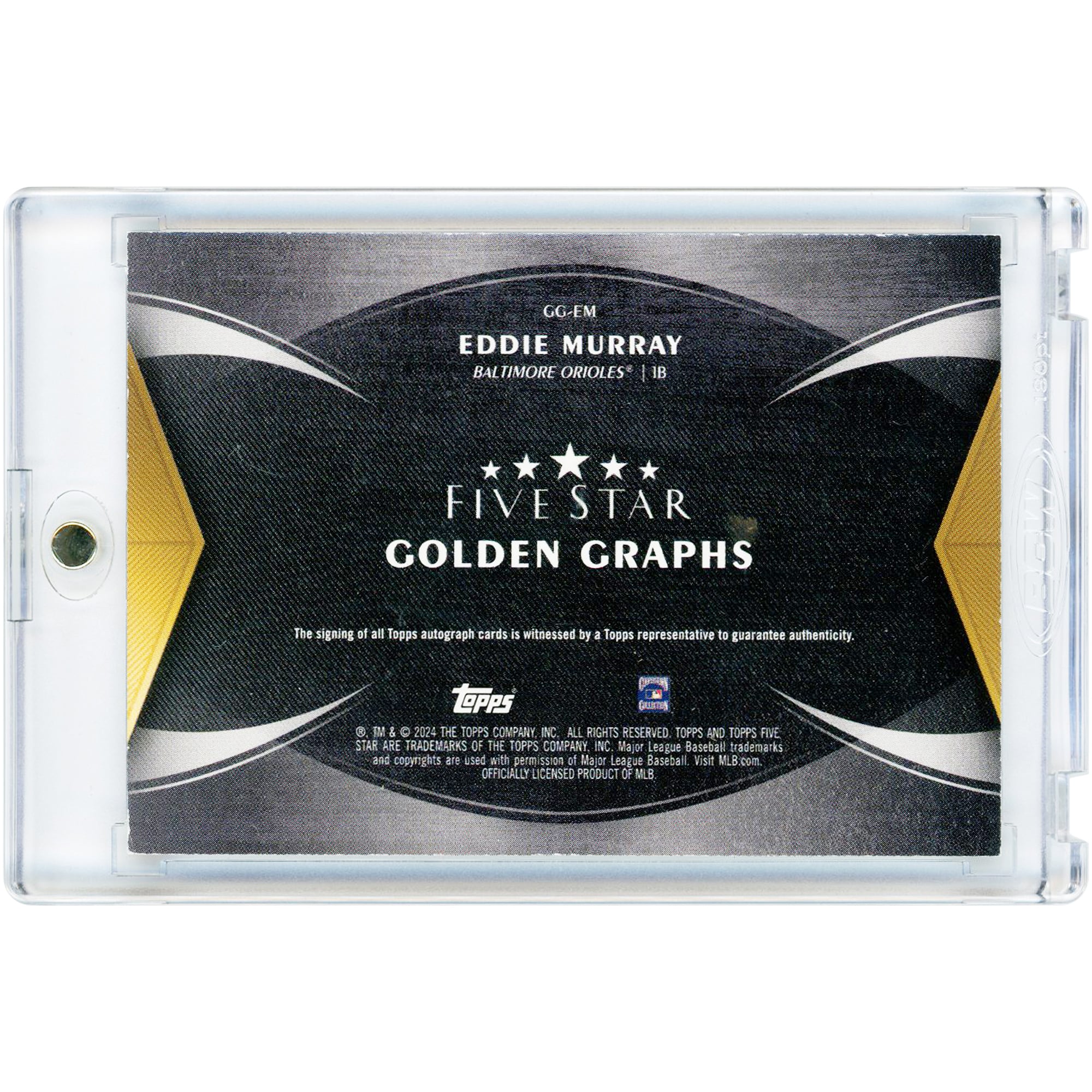 Carte autographiée Eddie Murray des Orioles de Baltimore 2024 Topps Five Star Golden Graphs #GG-EM #18/30