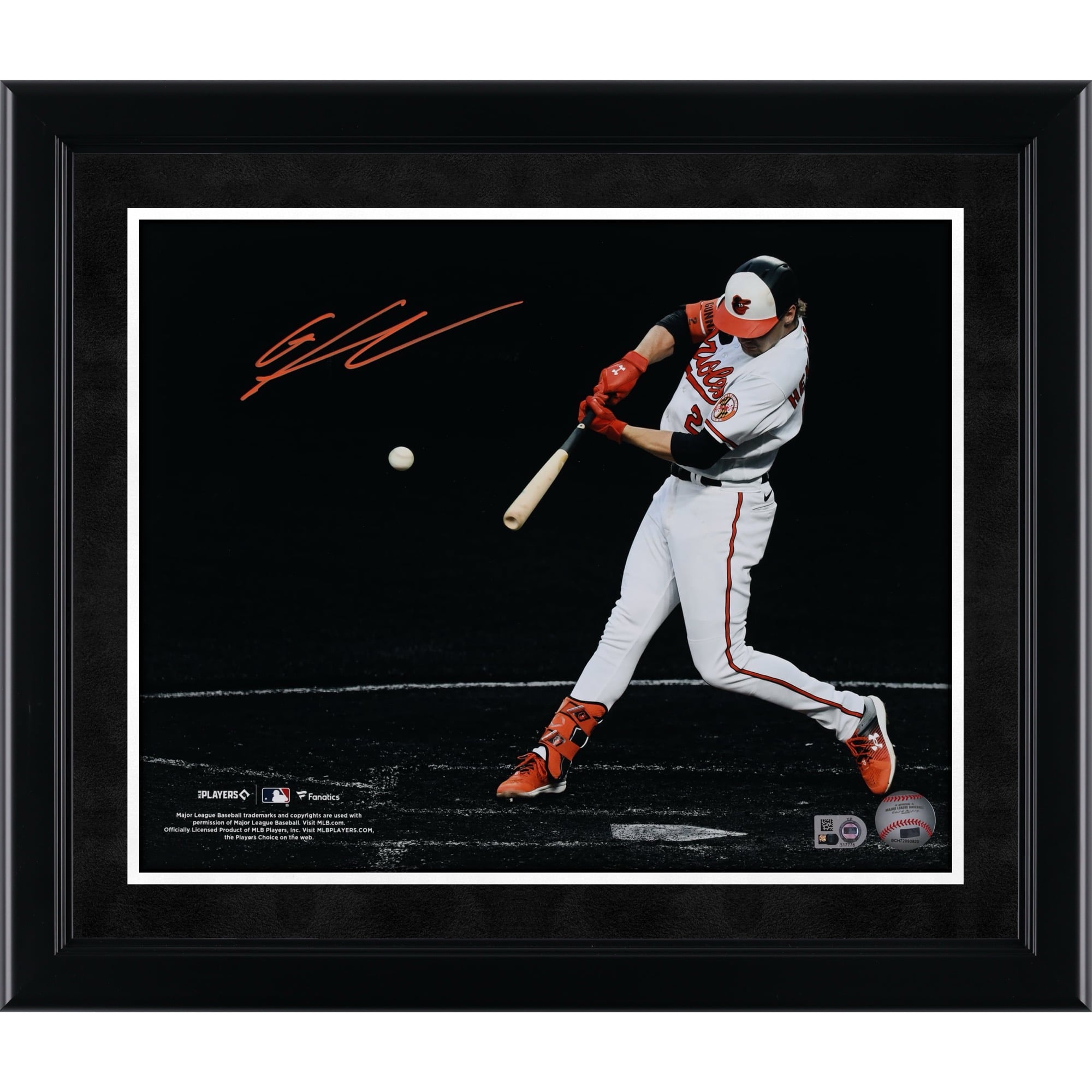 Gunnar Henderson Baltimore Orioles Autographed 11" x 14" Hitting Spotlight Photograph