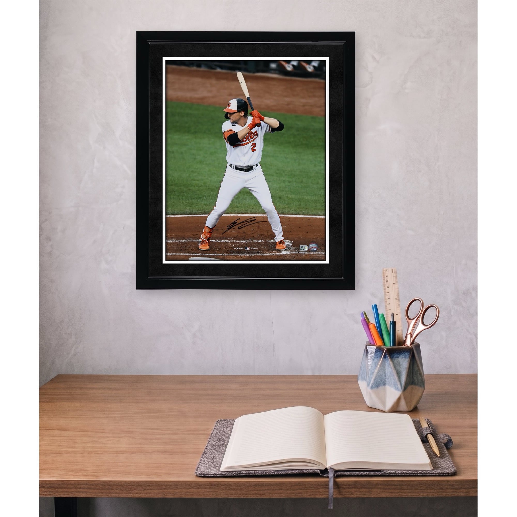 Gunnar Henderson Baltimore Orioles Autographed 16" x 20" White Jersey Batting Stance Photograph