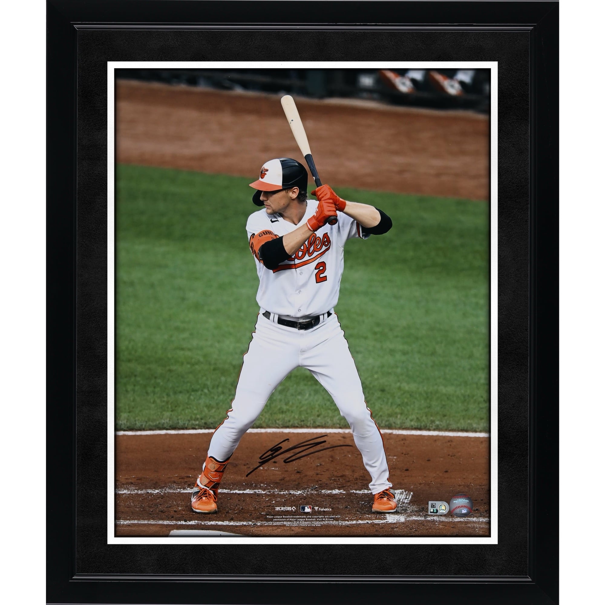 Gunnar Henderson Baltimore Orioles Autographed 16" x 20" White Jersey Batting Stance Photograph
