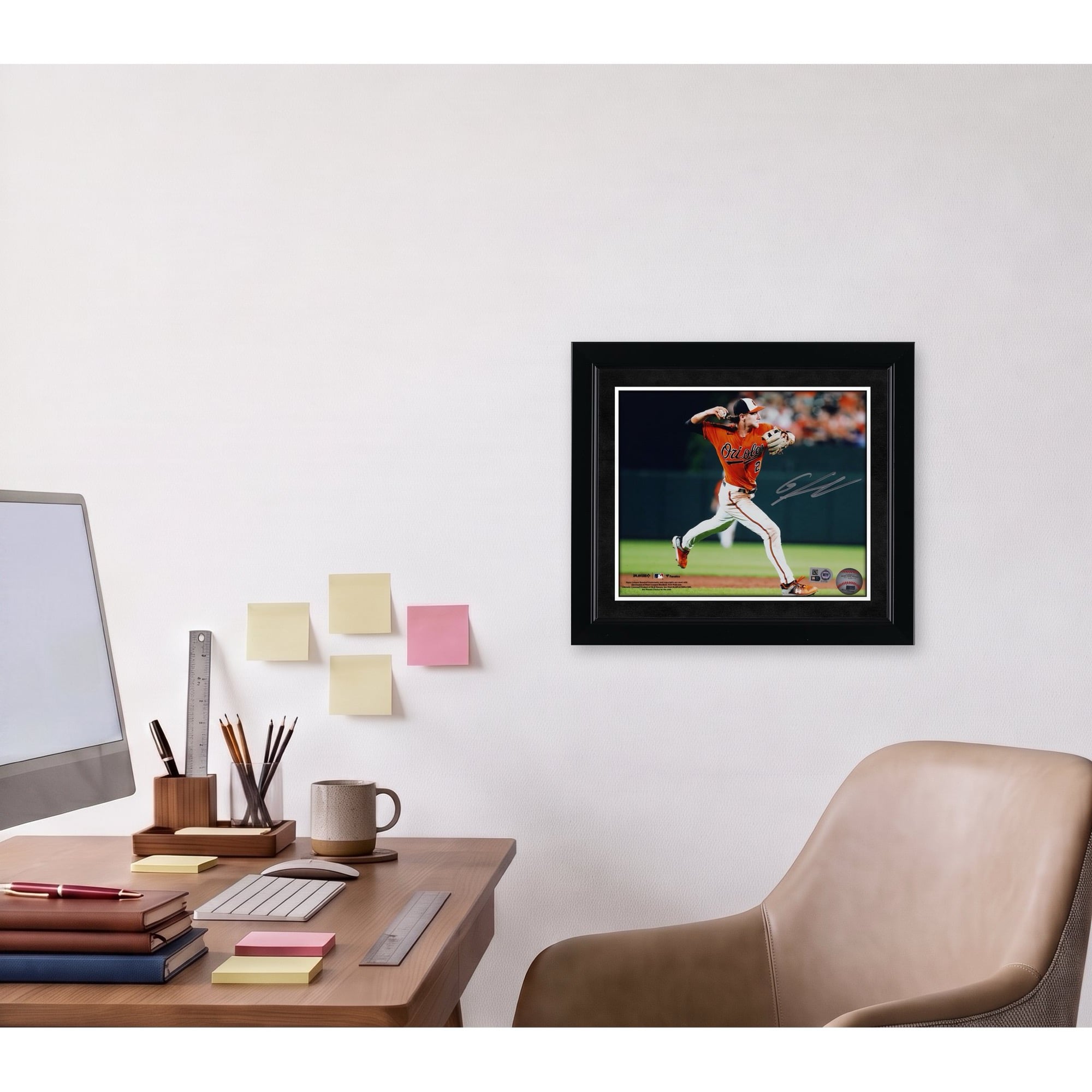 Photographie autographiée de 20,3 x 25,4 cm de Gunnar Henderson, maillot orange des Orioles de Baltimore