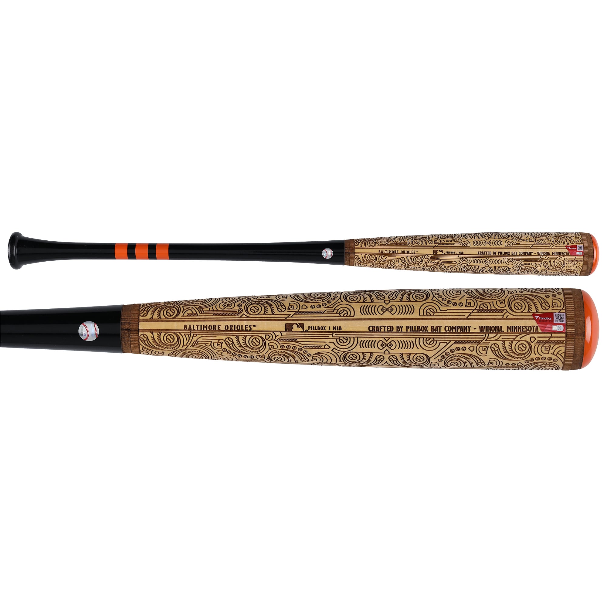 Gunnar Henderson Baltimore Orioles Autographed Pillbox Bat Company Mural Series Bat with "23 AL ROY" Inscription