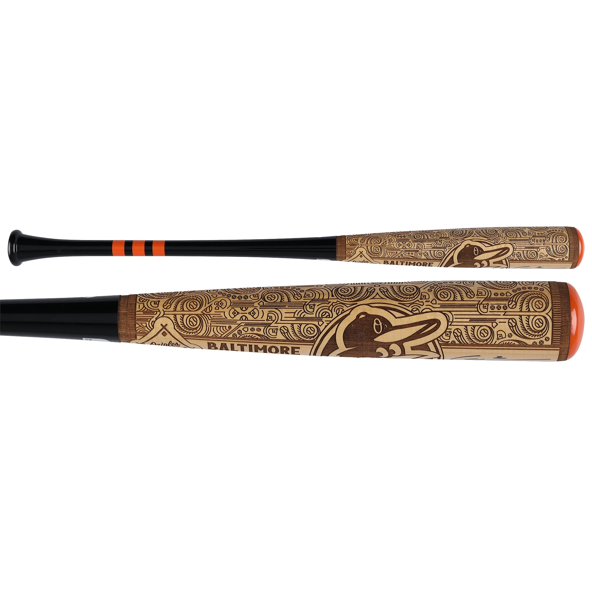 Gunnar Henderson Baltimore Orioles Autographed Pillbox Bat Company Mural Series Bat with "23 AL ROY" Inscription