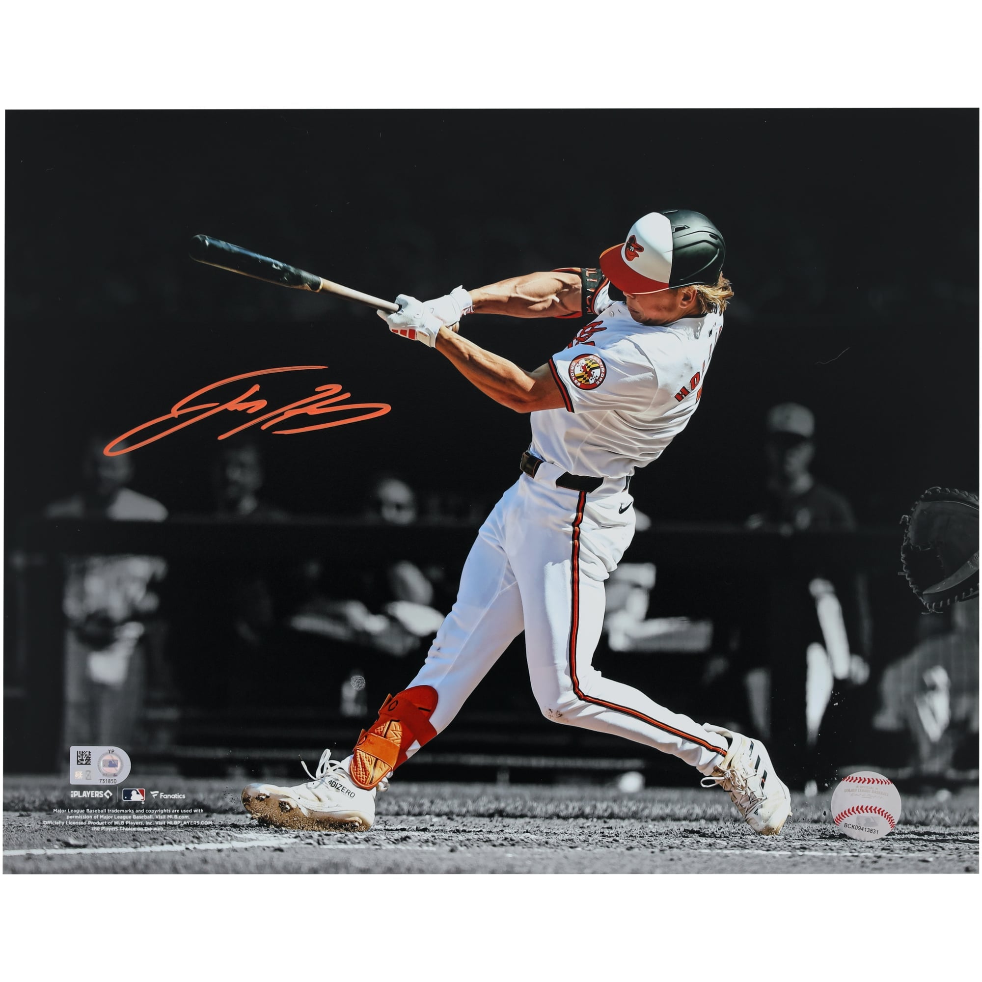 Photographie autographiée de Jackson Holliday des Orioles de Baltimore, 11" x 14"