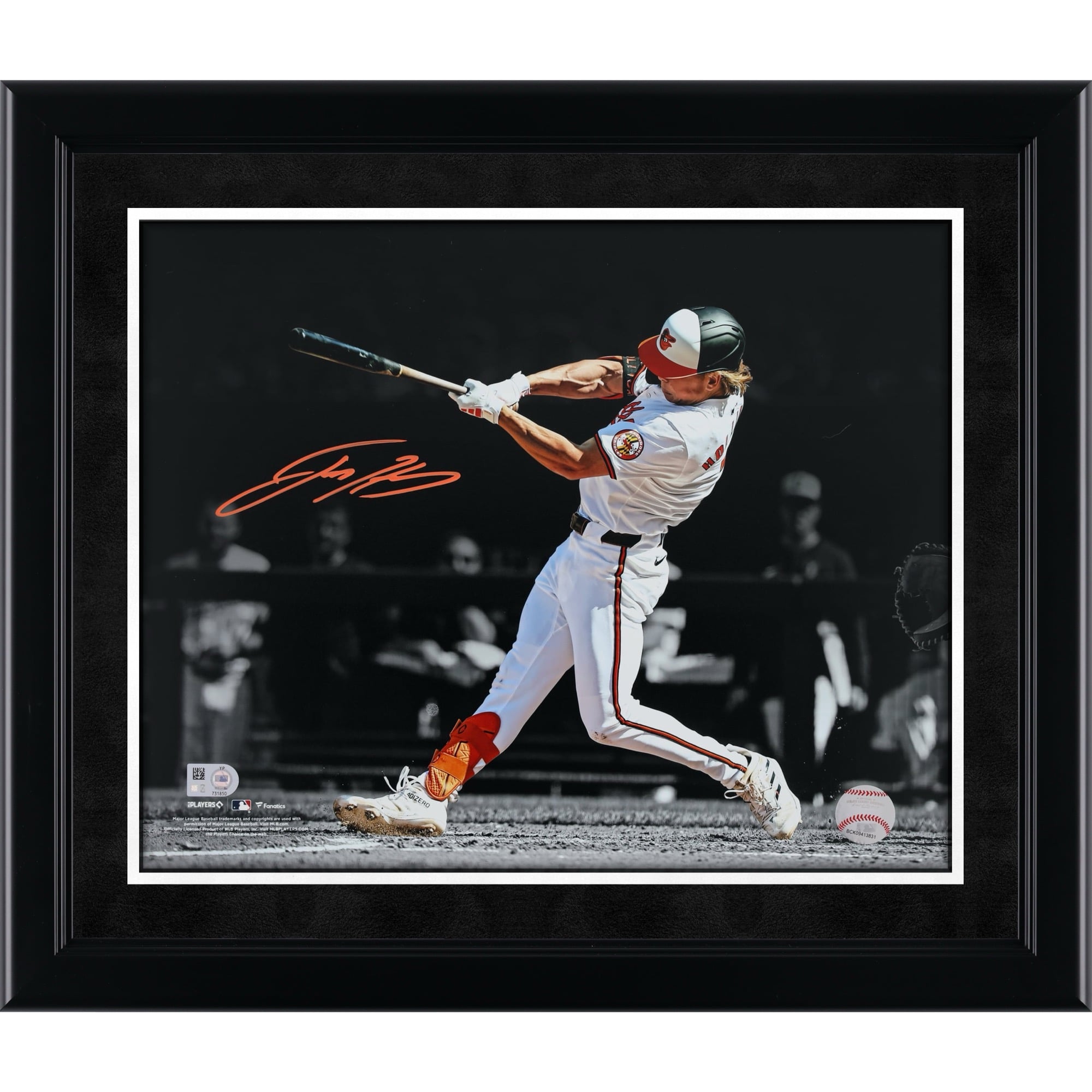 Photographie autographiée de Jackson Holliday des Orioles de Baltimore, 11" x 14"
