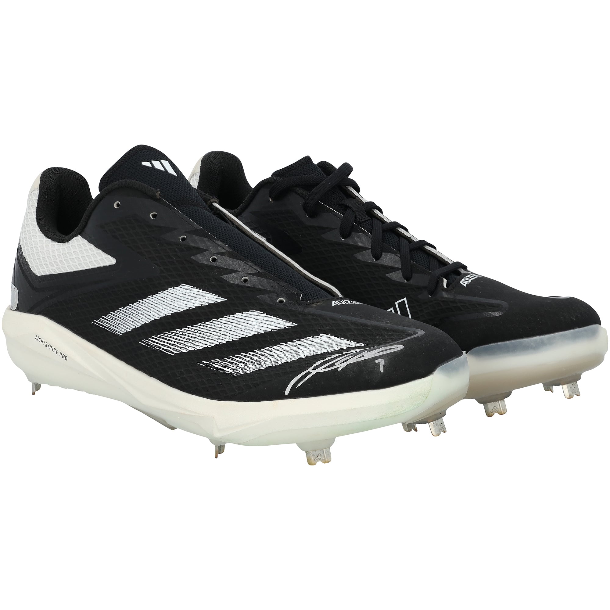 Crampons adidas noirs portés en match par Jackson Holliday des Orioles de Baltimore lors de la saison 2025 de la MLB, et autographiés - NF70442514-15