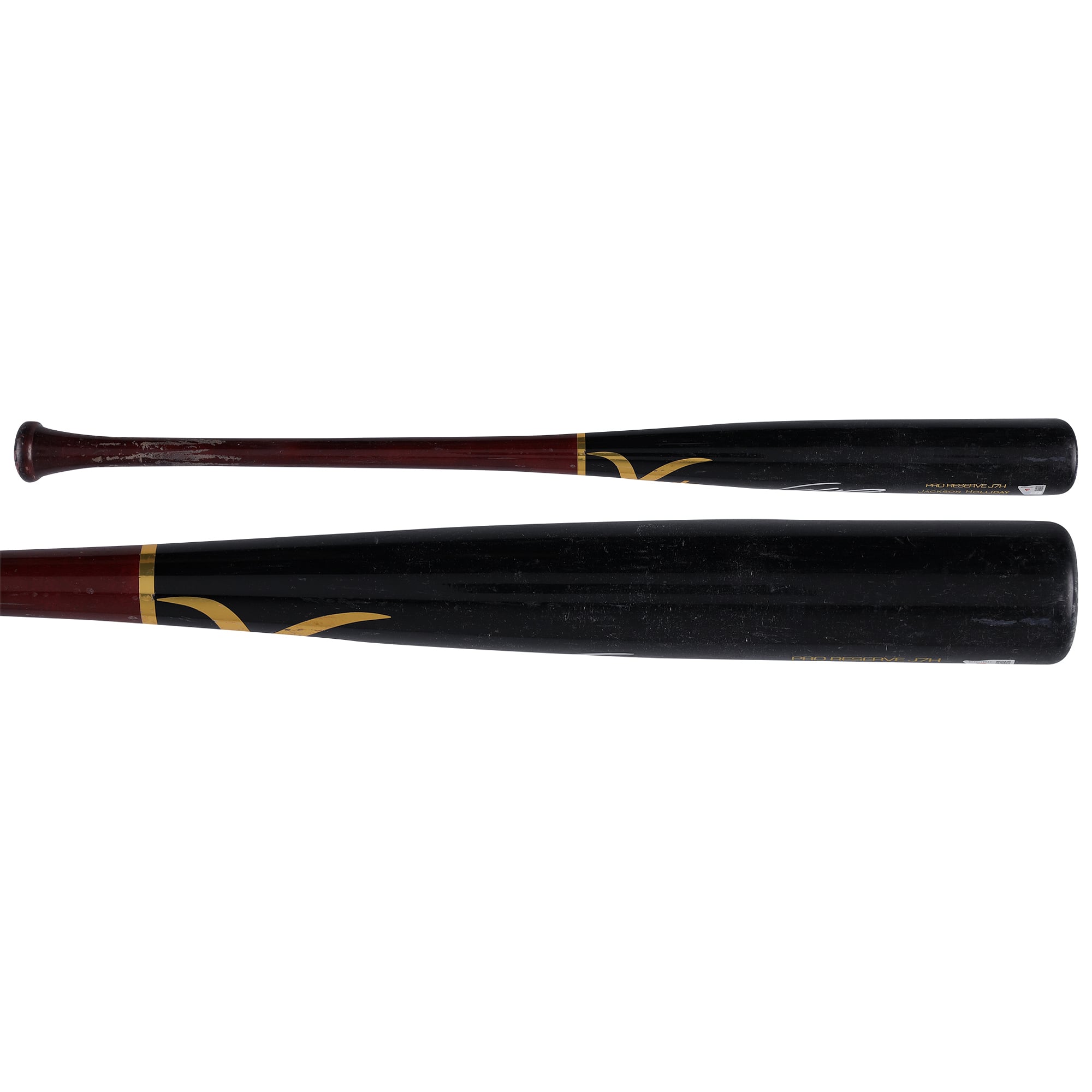Bâton Victus noir et rouge autographié par Jackson Holliday des Orioles de Baltimore, utilisé lors de la saison 2025 de la MLB - NF70442537