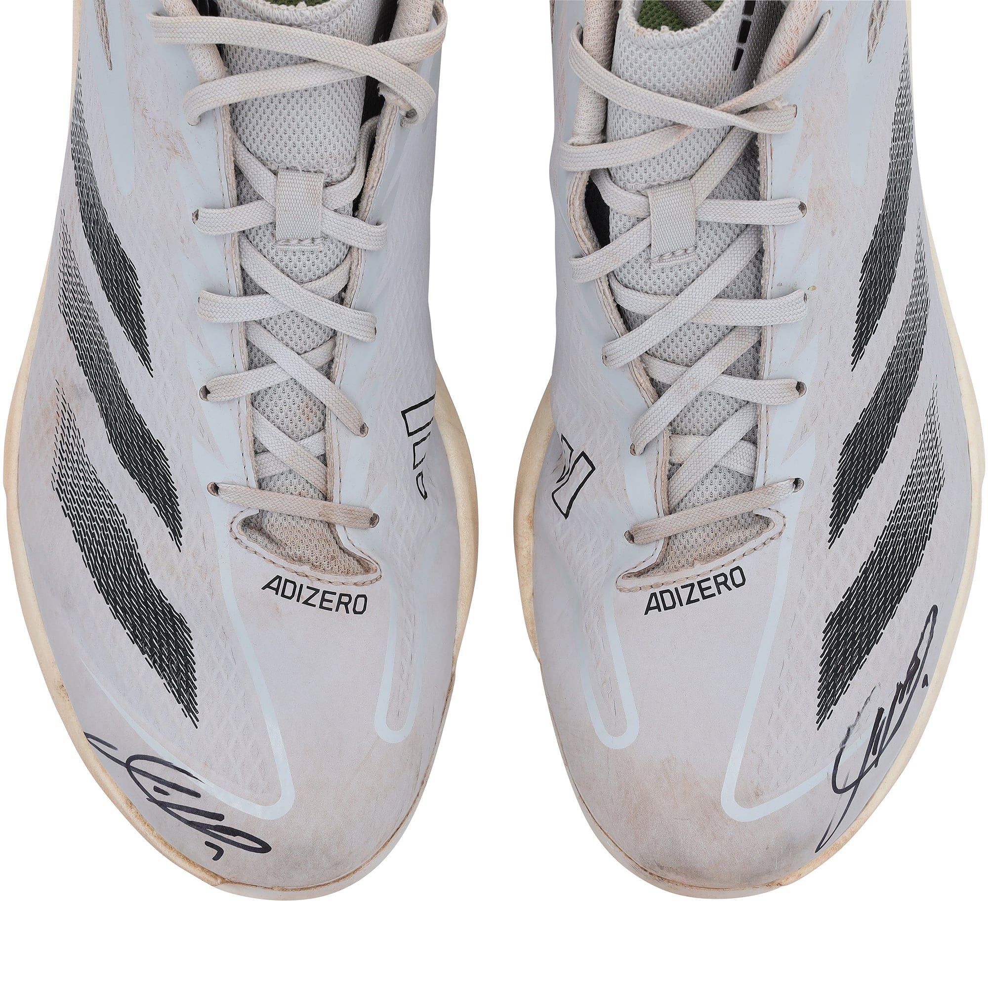 Crampons gris adidas autographiés par Jackson Holliday des Orioles de Baltimore, portés lors de la saison 2025 de la MLB - NF70442508-9