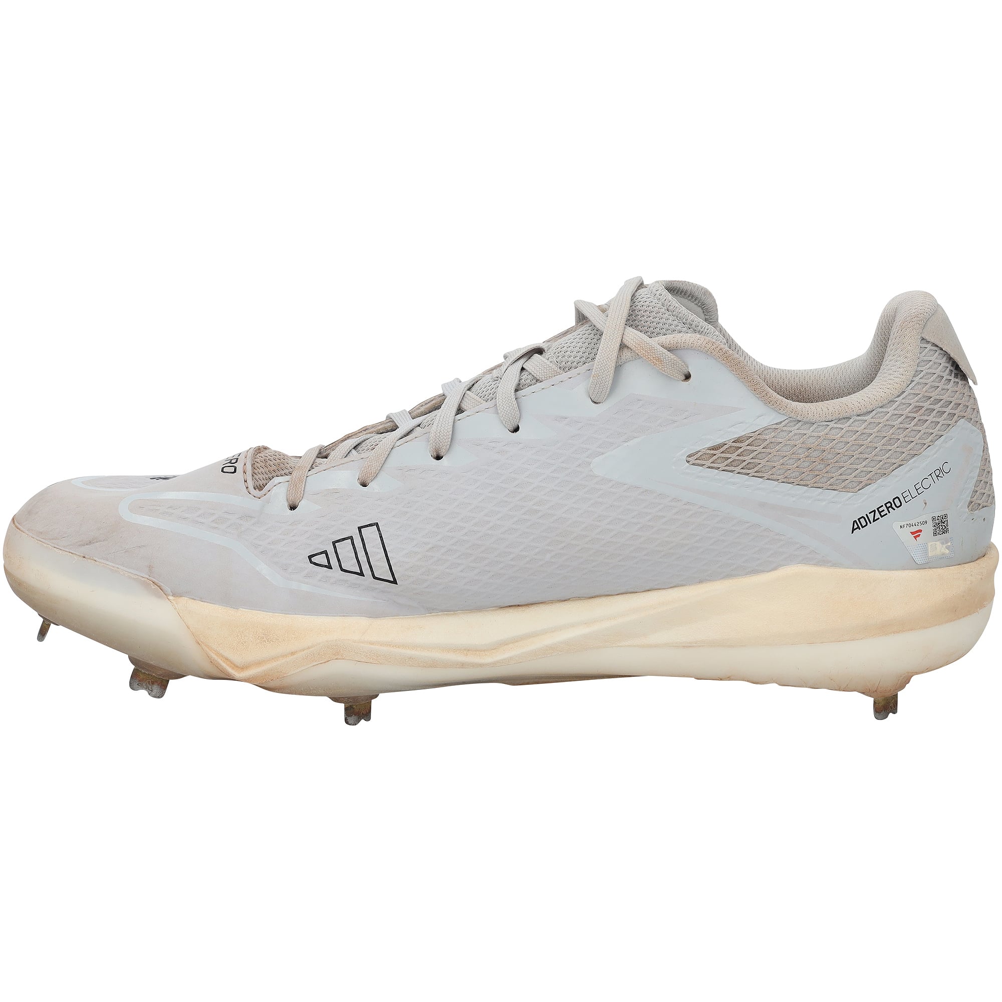 Crampons gris adidas autographiés par Jackson Holliday des Orioles de Baltimore, portés lors de la saison 2025 de la MLB - NF70442508-9