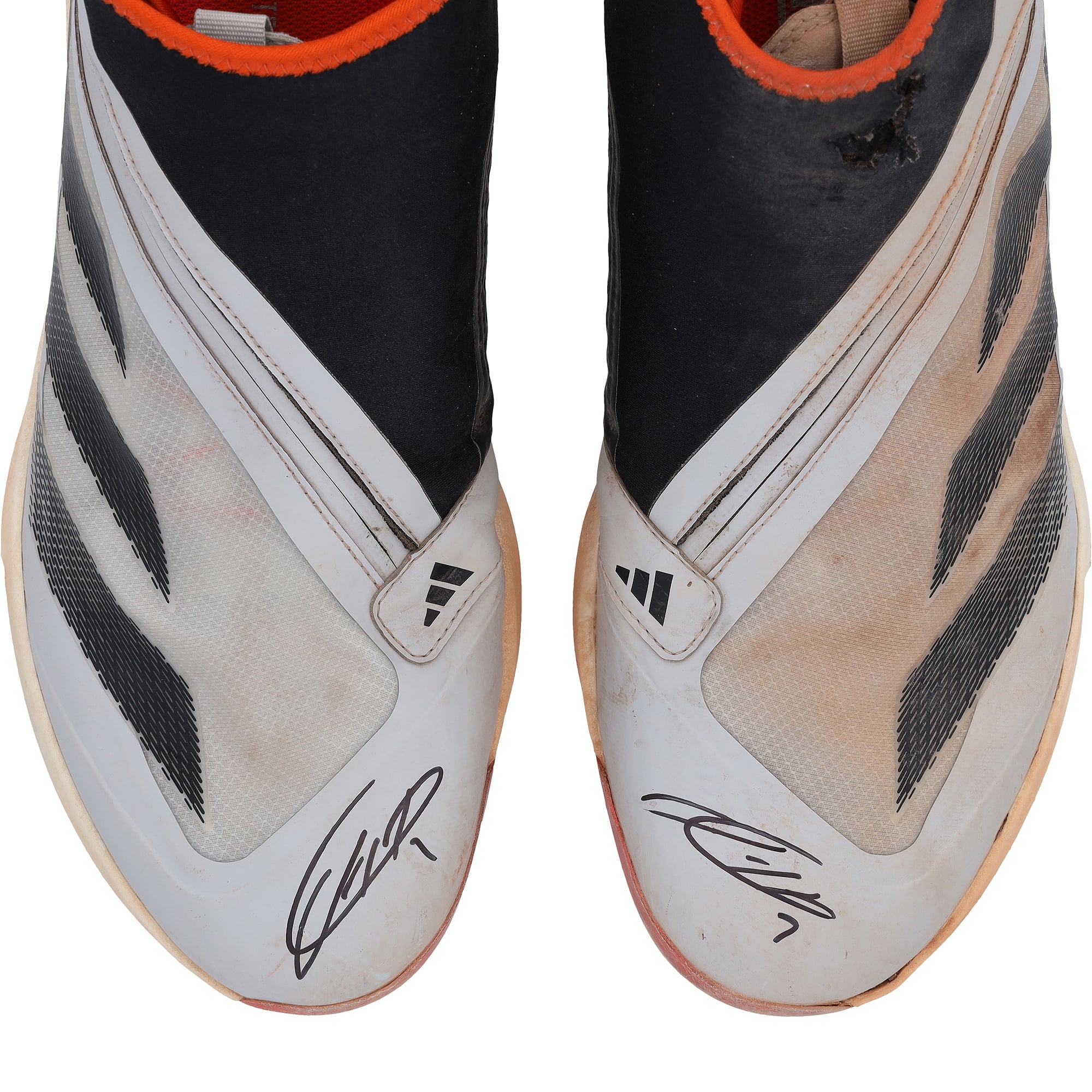 Crampons adidas gris/noirs portés en match par Jackson Holliday des Orioles de Baltimore lors de la saison 2025 de la MLB, authentifiés - NF70442512-13