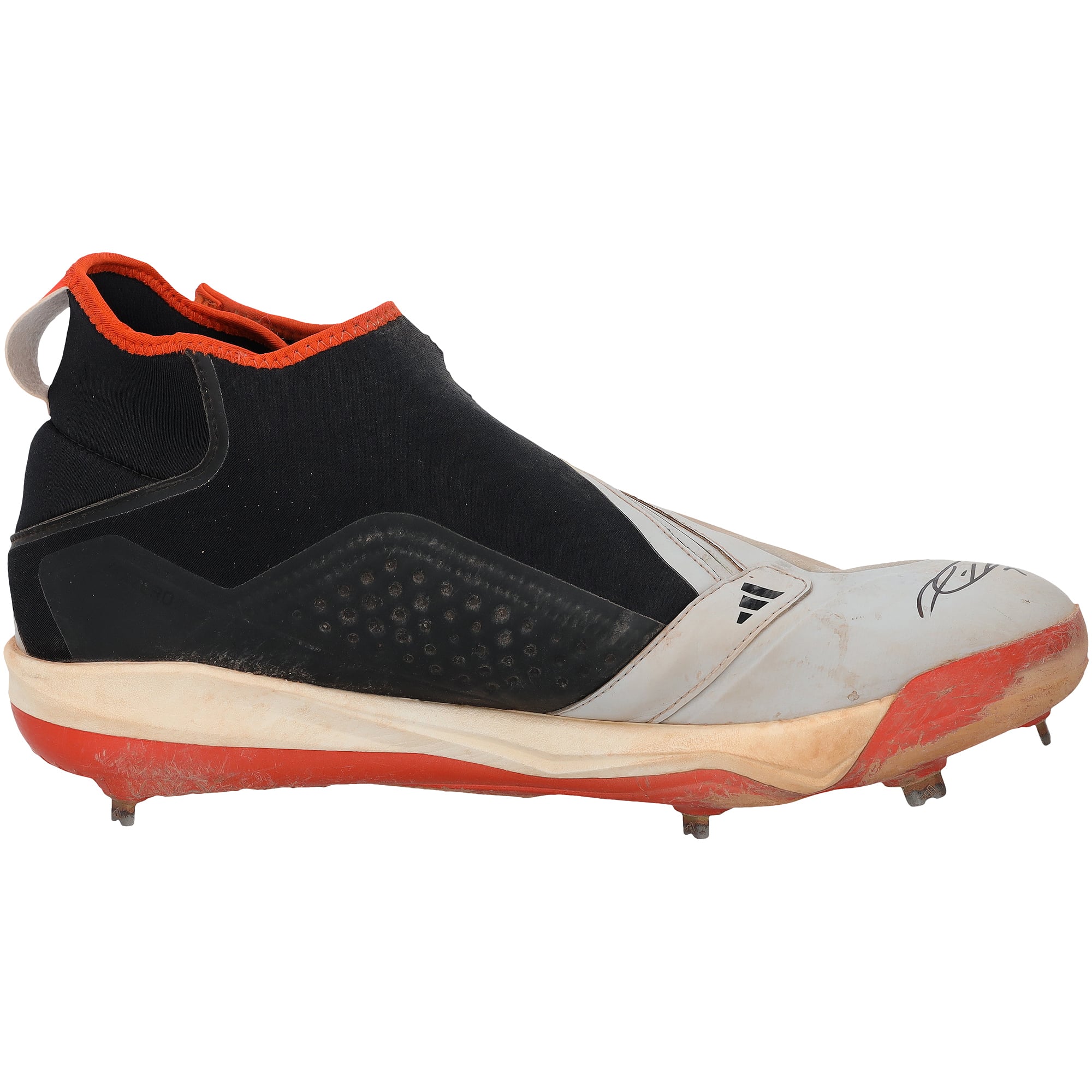 Crampons adidas gris/noirs portés en match par Jackson Holliday des Orioles de Baltimore lors de la saison 2025 de la MLB, authentifiés - NF70442512-13