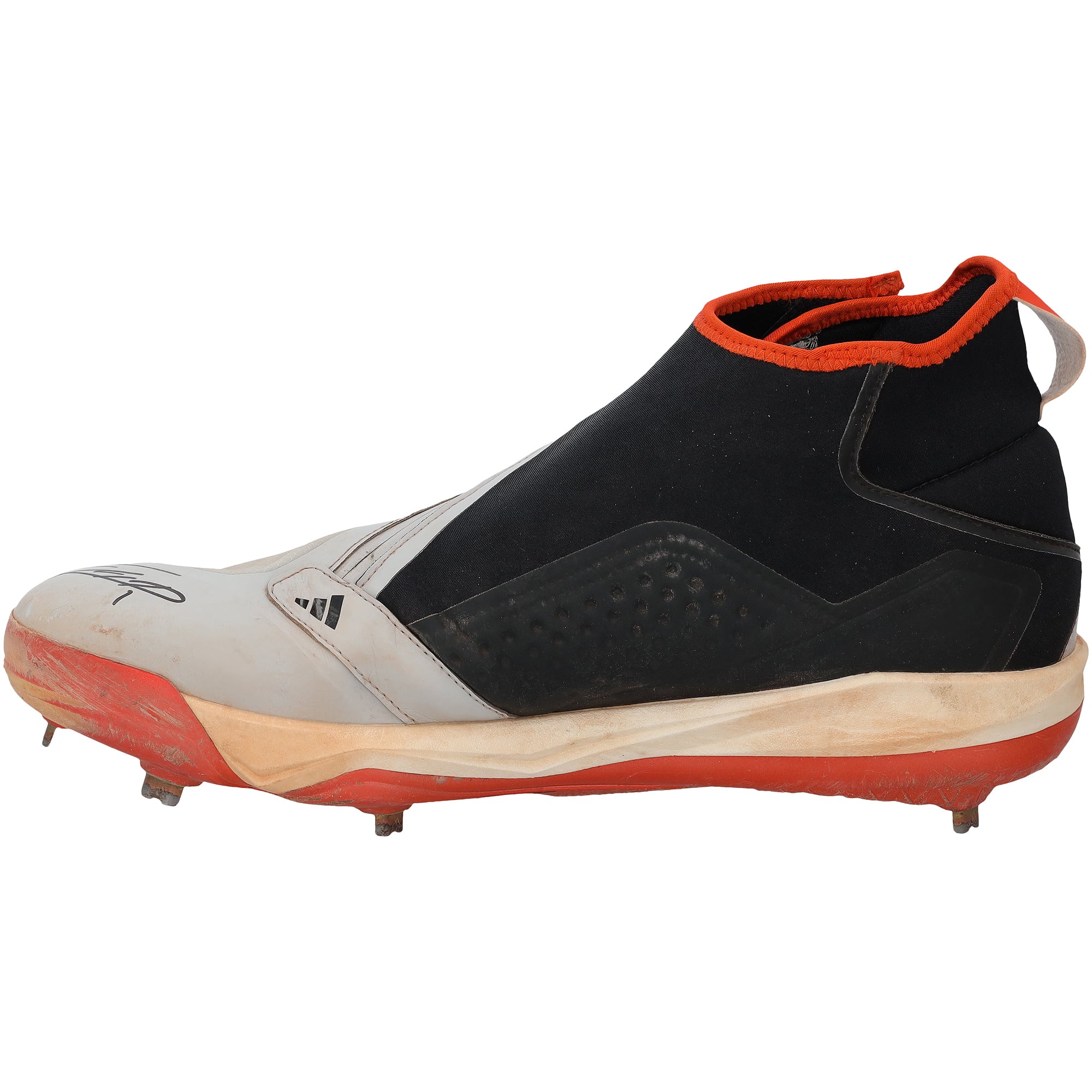 Crampons adidas gris/noirs portés en match par Jackson Holliday des Orioles de Baltimore lors de la saison 2025 de la MLB, authentifiés - NF70442512-13