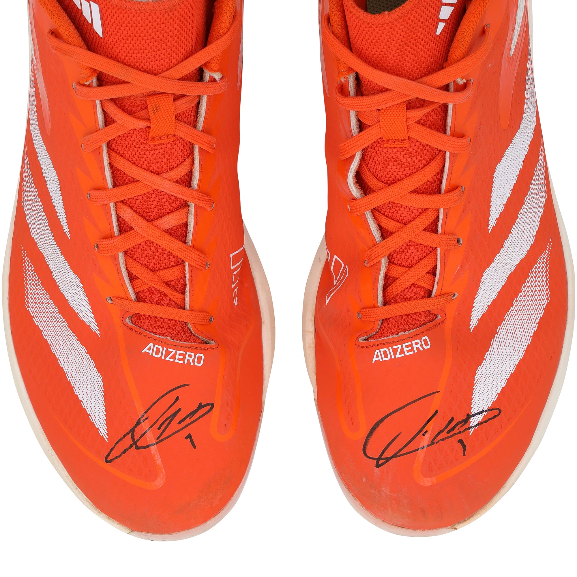 Crampons adidas orange portés en match par Jackson Holliday des Orioles de Baltimore lors de la saison 2025 de la MLB, authentifiés - NF70442522-23