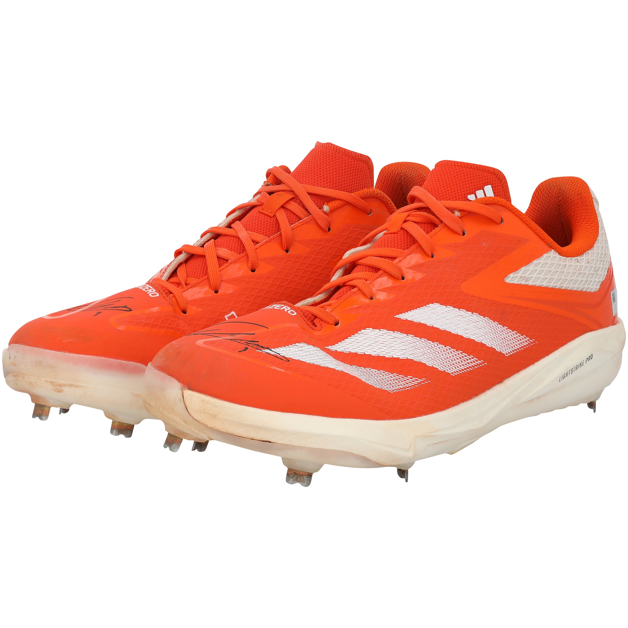 Crampons adidas orange portés en match par Jackson Holliday des Orioles de Baltimore lors de la saison 2025 de la MLB, authentifiés - NF70442522-23