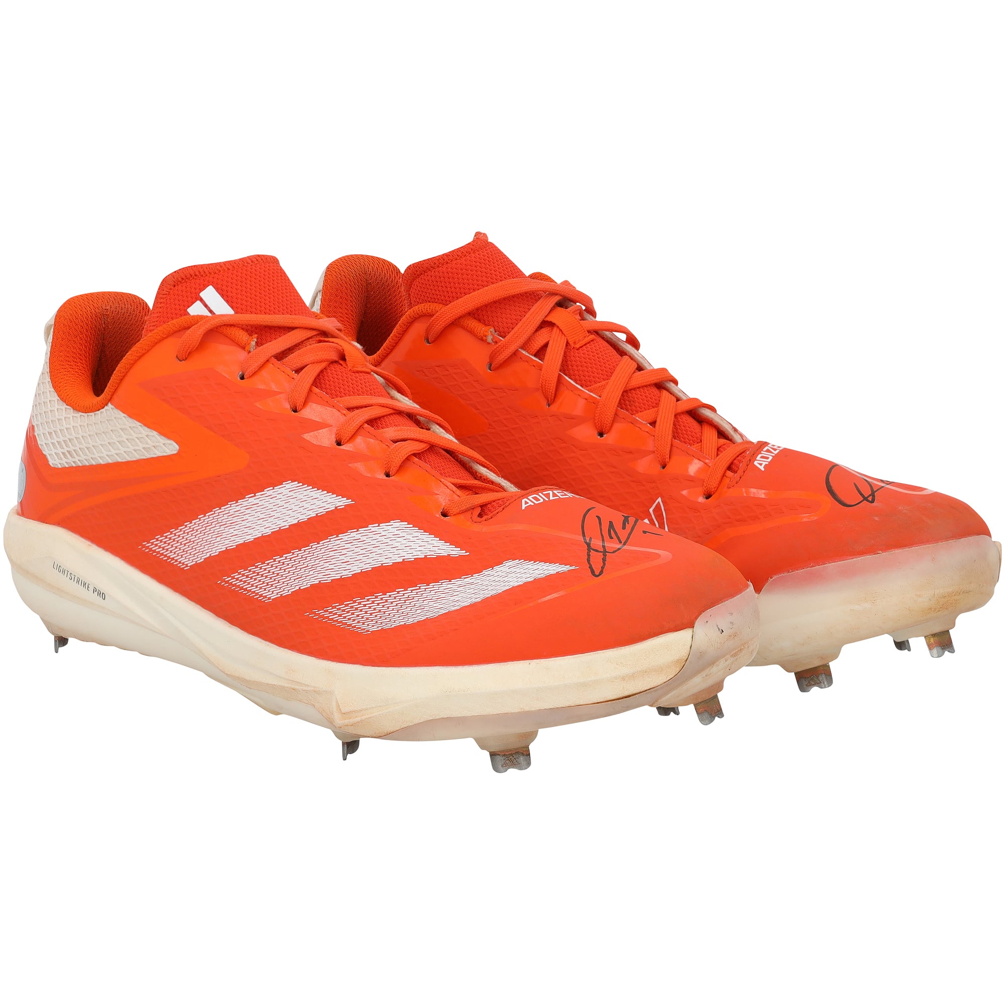 Crampons adidas orange portés en match par Jackson Holliday des Orioles de Baltimore lors de la saison 2025 de la MLB, authentifiés - NF70442522-23