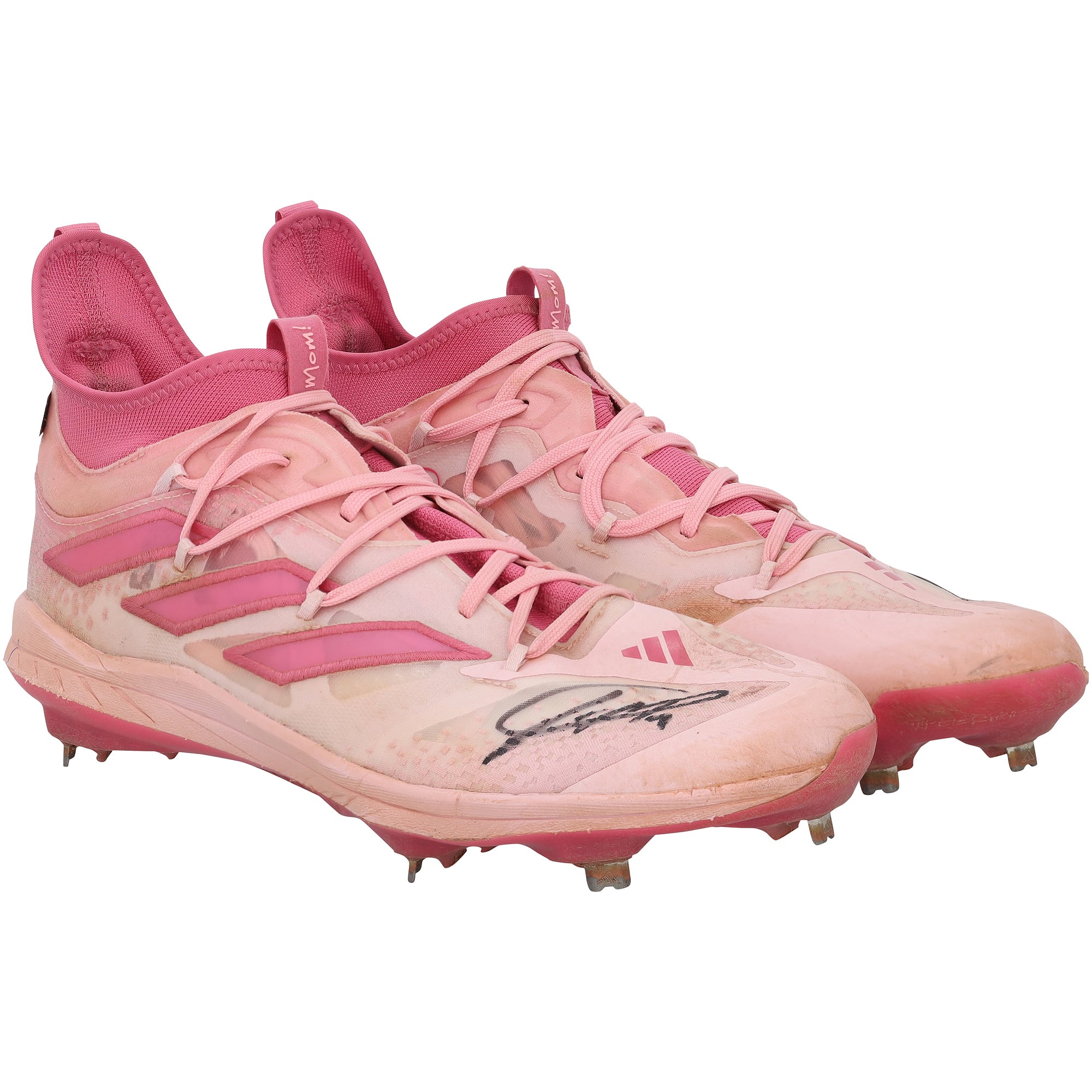 Crampons roses adidas portés en match par Jackson Holliday des Orioles de Baltimore lors de la saison 2025 de la MLB, authentifiés - NF70442528-29