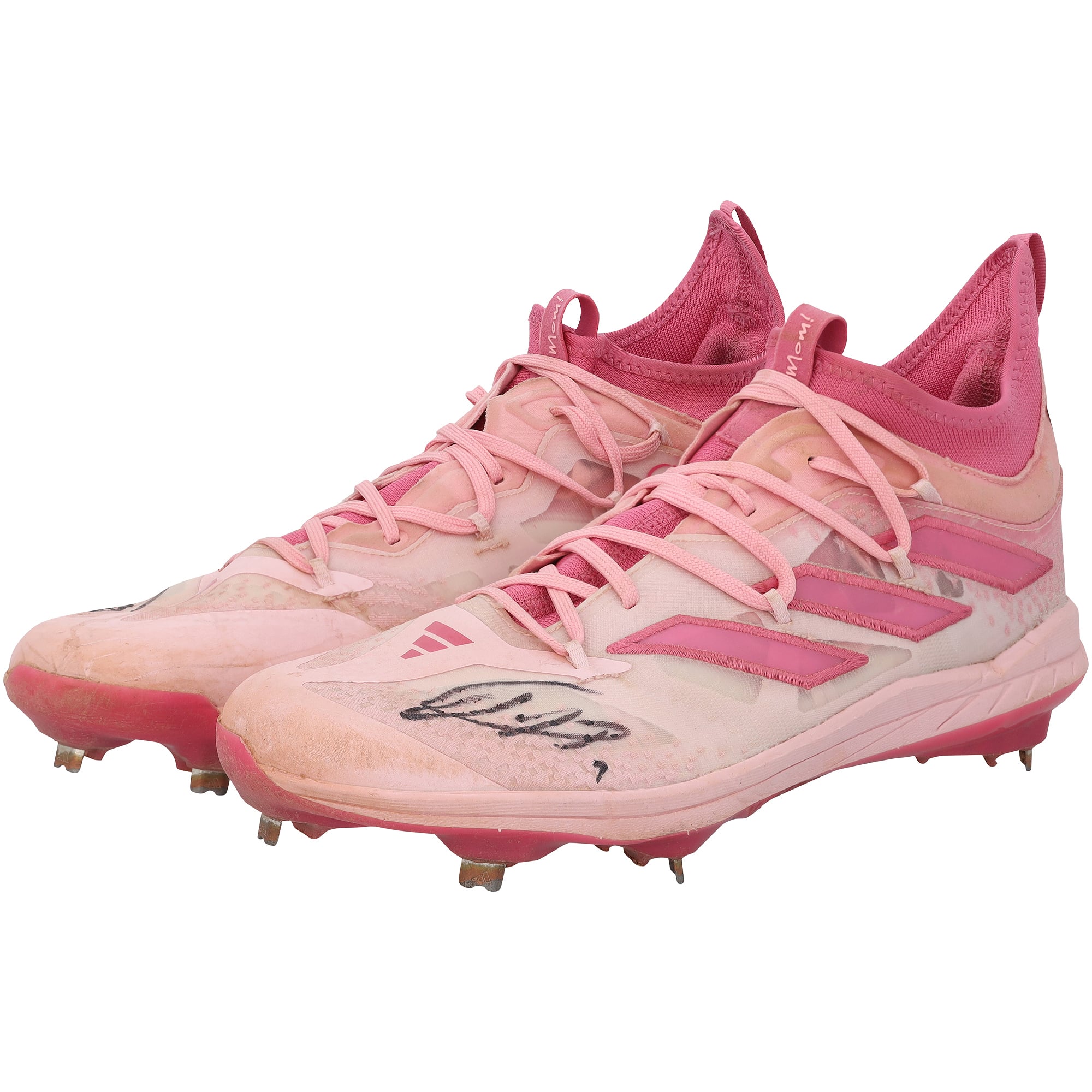 Crampons roses adidas portés en match par Jackson Holliday des Orioles de Baltimore lors de la saison 2025 de la MLB, authentifiés - NF70442528-29